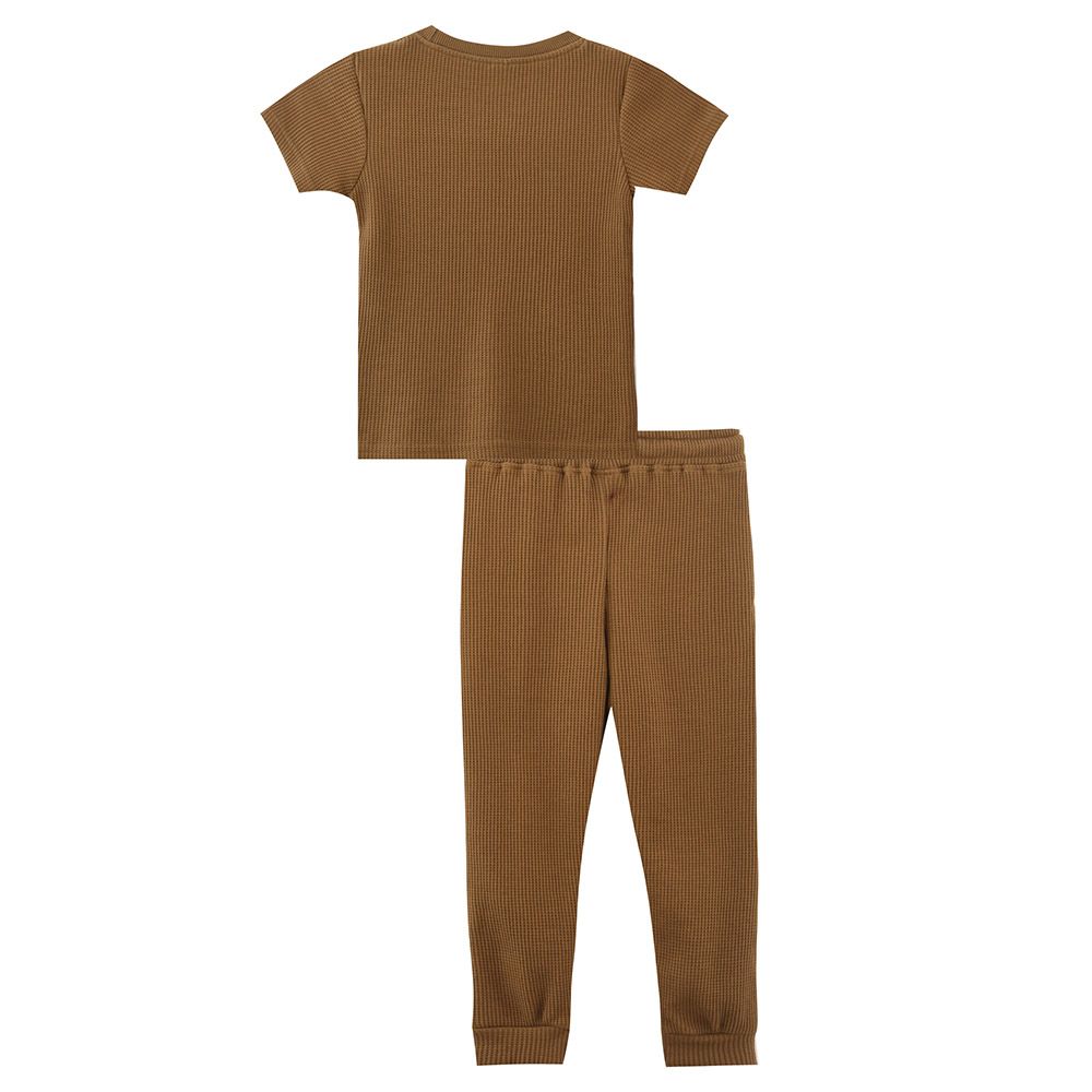 Genius - 2pc-Set - Boy's Short Sleeve T-Shirt w/ Pants - Brown