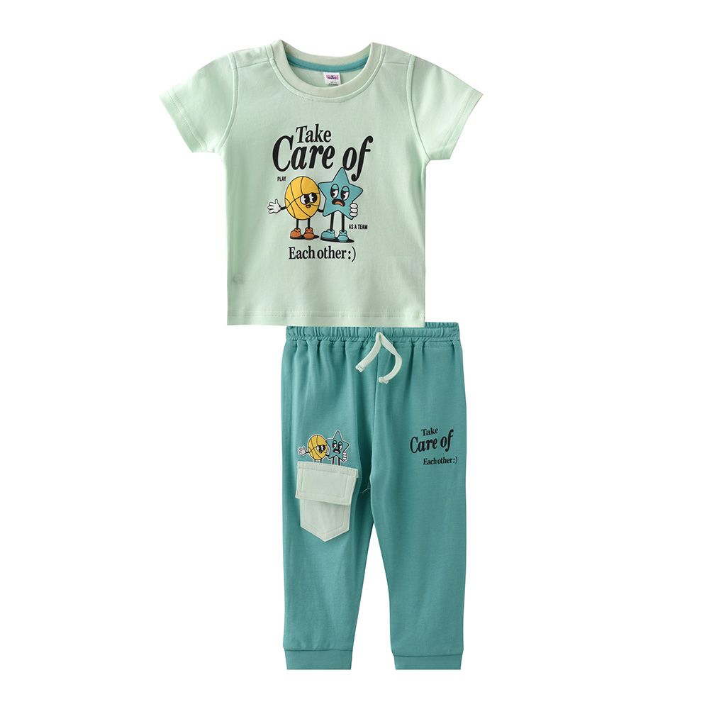 Smart Baby - 2pc-Set - Baby Boy T-Shirt w/ Pants - Green