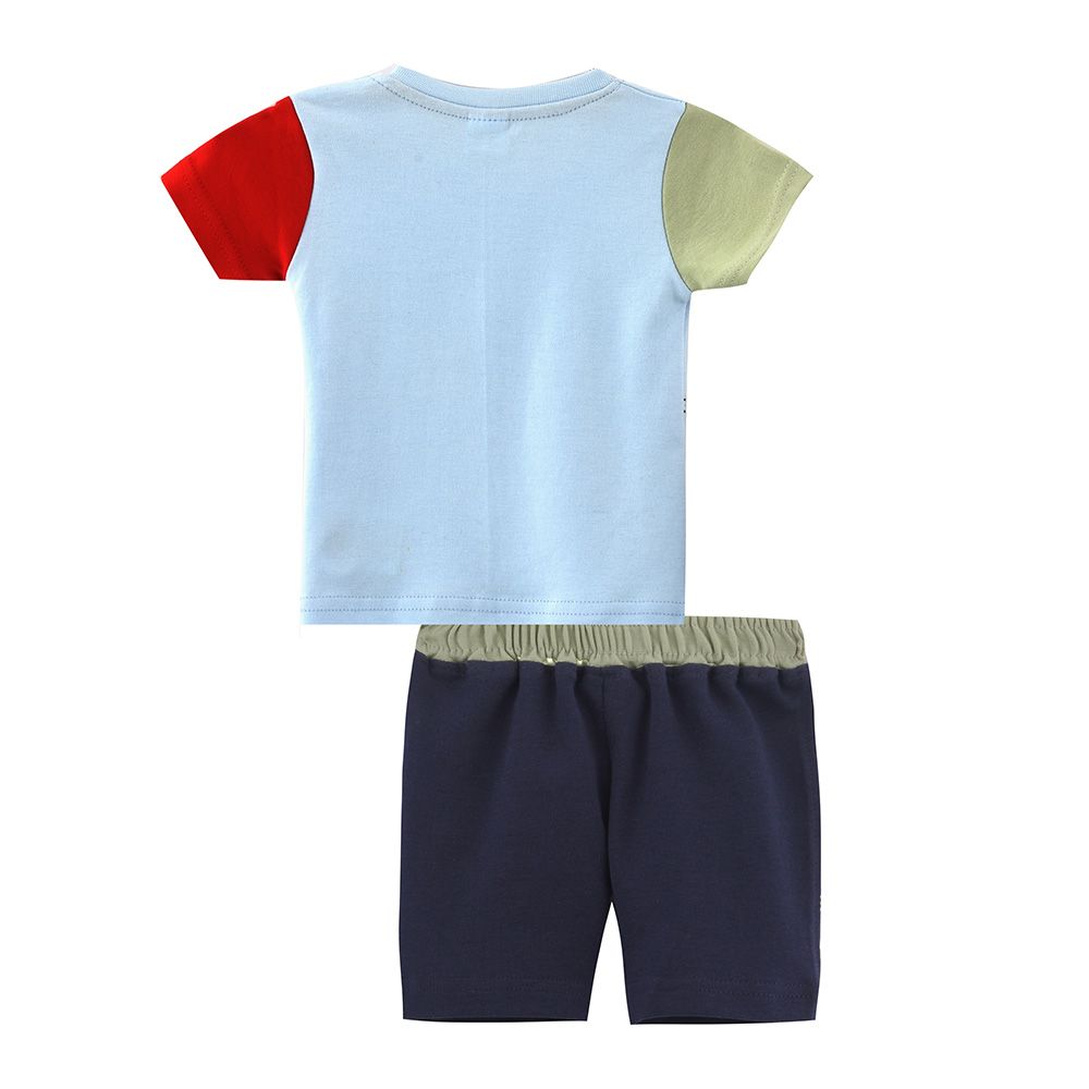 Smart Baby - 2pc-Set - Baby Boy T-Shirt w/ Bermuda Shorts - Blue