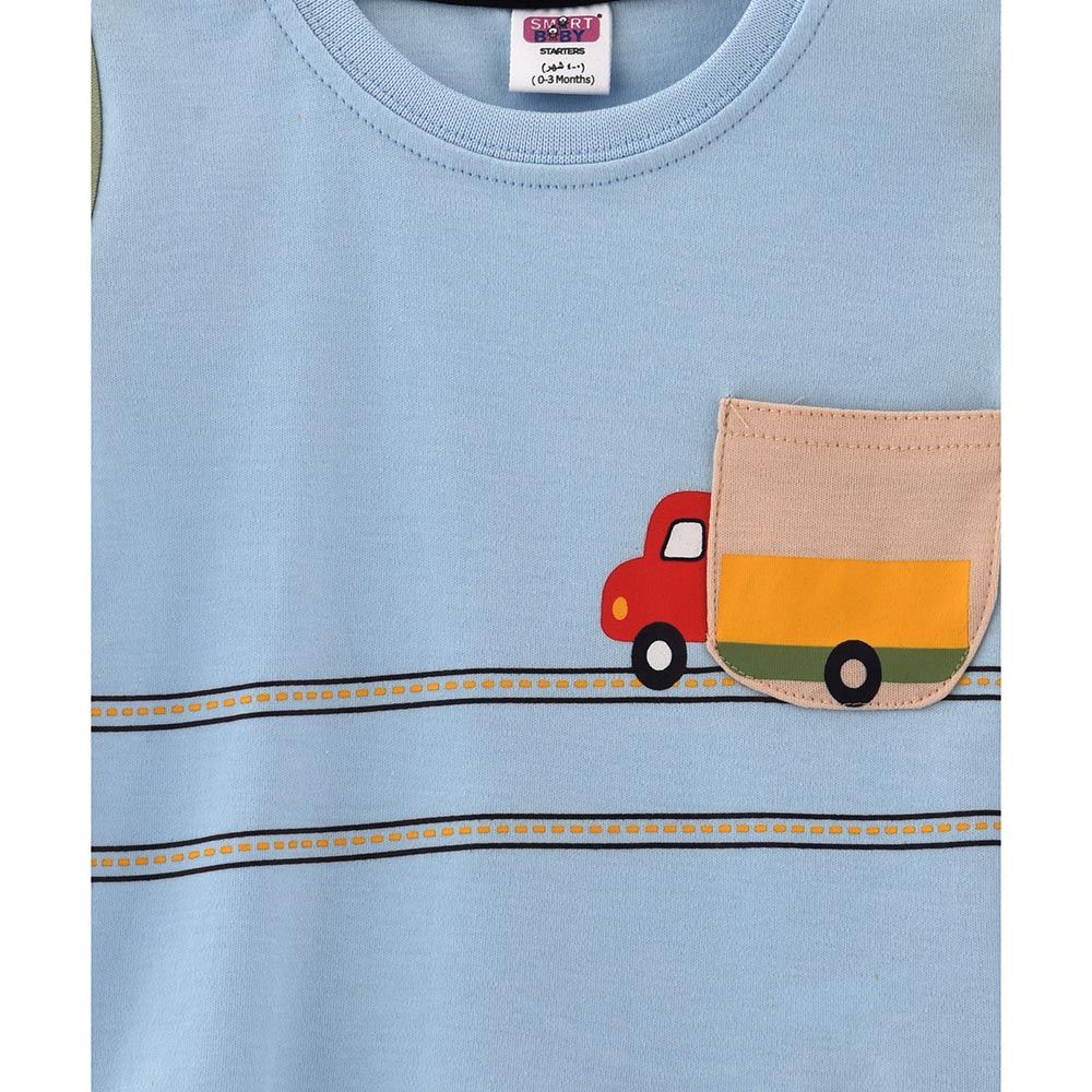 Smart Baby - 2pc-Set - Baby Boy T-Shirt w/ Bermuda Shorts - Blue