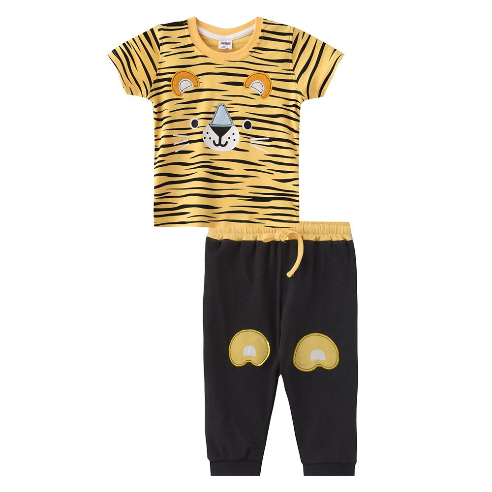 Smart Baby - 2pc-Set - Baby Boy T-Shirt w/ Pants - Yellow/Black