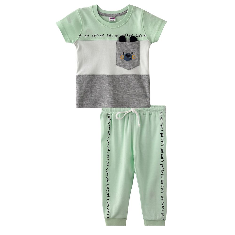 Smart Baby - 2pc-Set - Half Sleeve T-Shirt w/ Pants - Green