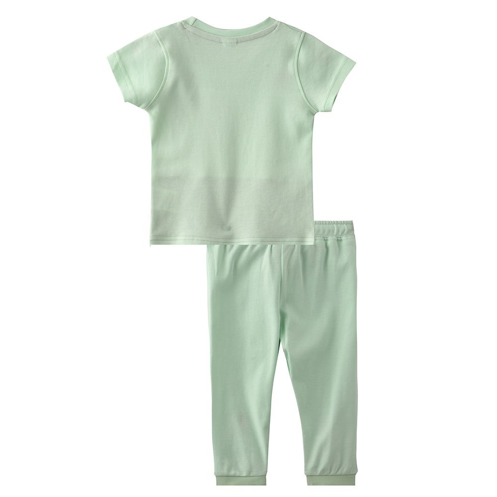 Smart Baby - 2pc-Set - Half Sleeve T-Shirt w/ Pants - Green