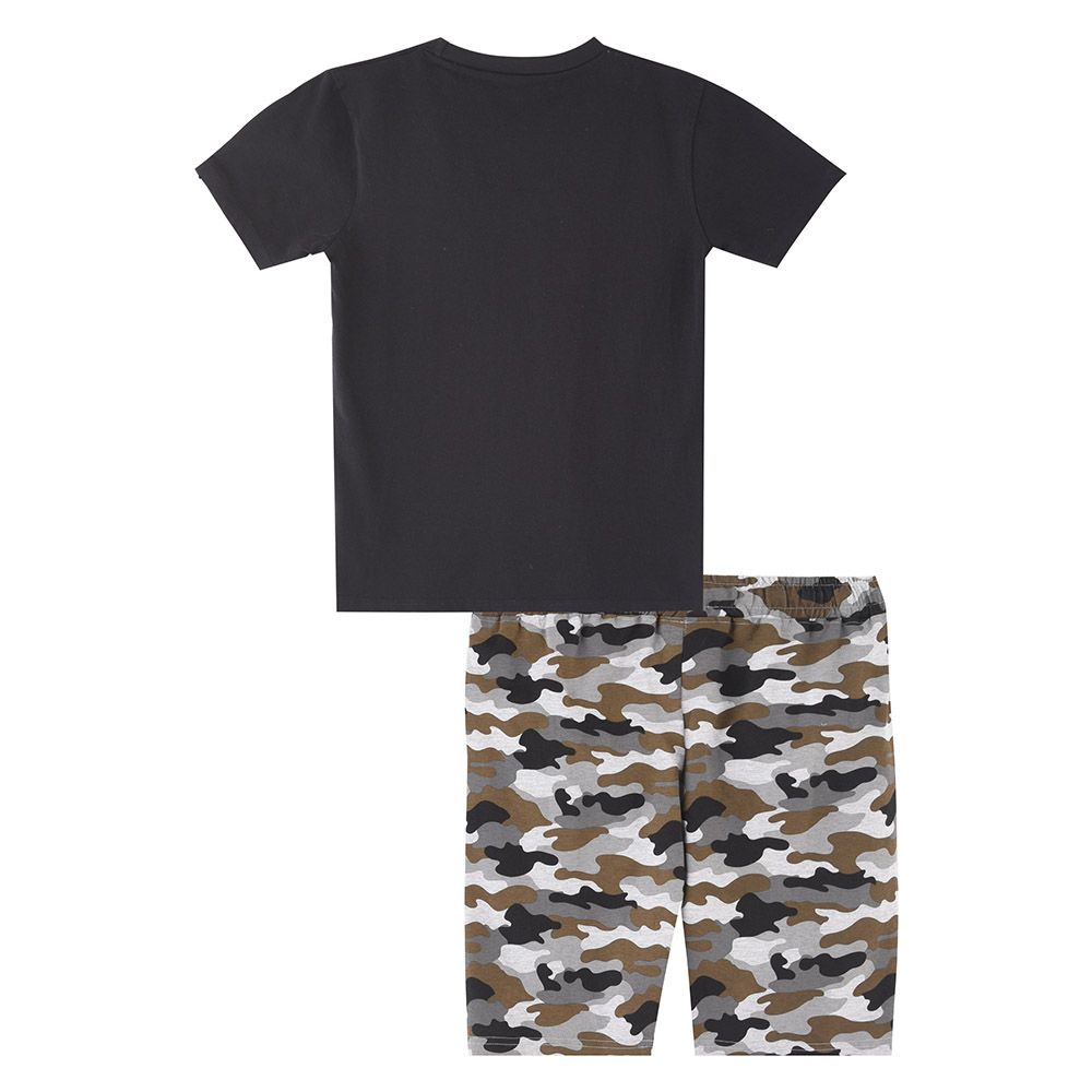 Genius - 2pc-Set - Boy's Short Sleeve T-Shirt w/ Printed Bermuda Shorts