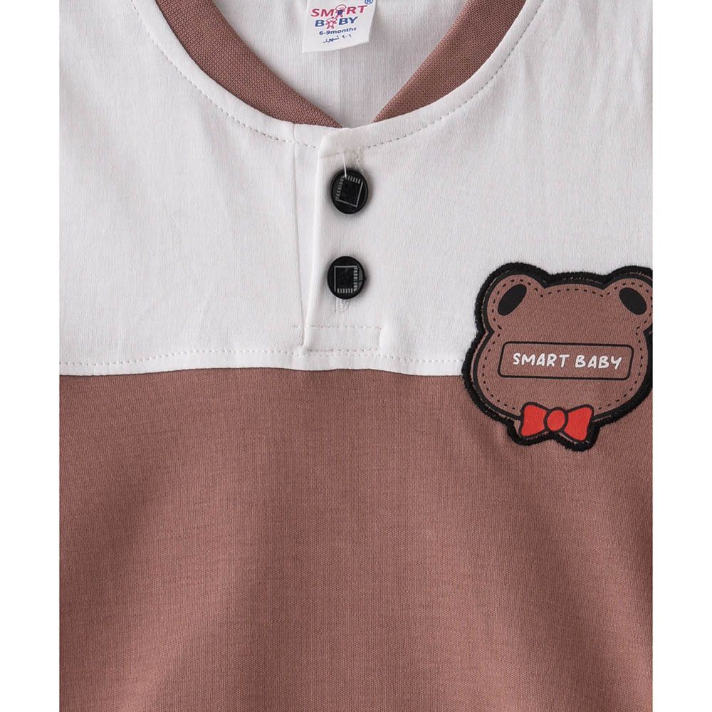 Smart Baby - 2pc-Set - Baby Boy T-Shirt And Bermuda - Pastel Brown