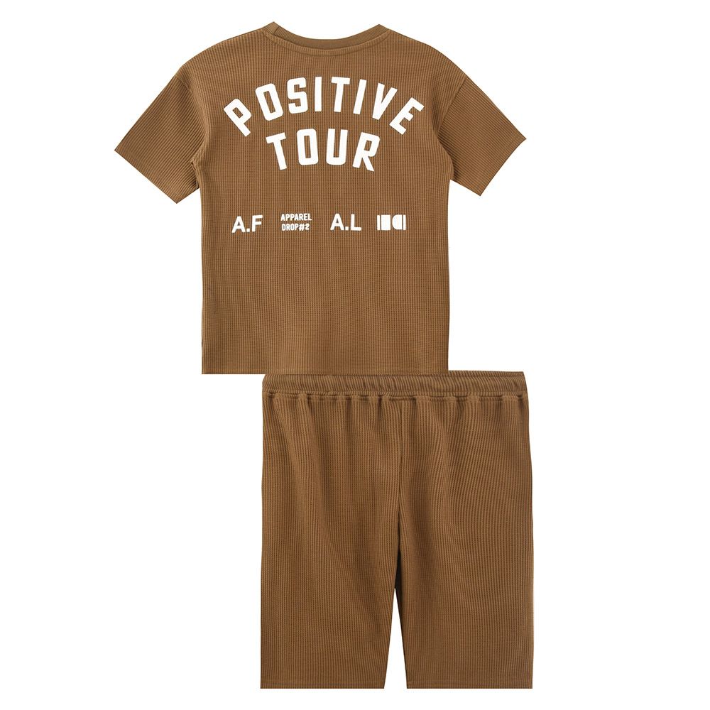 Genius - 2pc-Set - Boy's Printed Short Sleeve T-Shirt w/ Bermuda Shorts - Brown