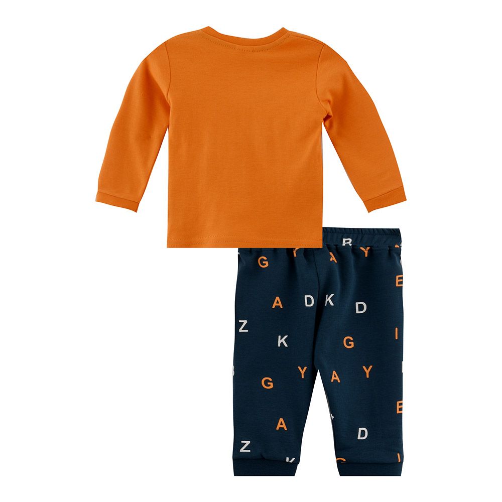 Smart Baby - 2pc-Set - Full Sleeve T-Shirt w/ Pants - Orange