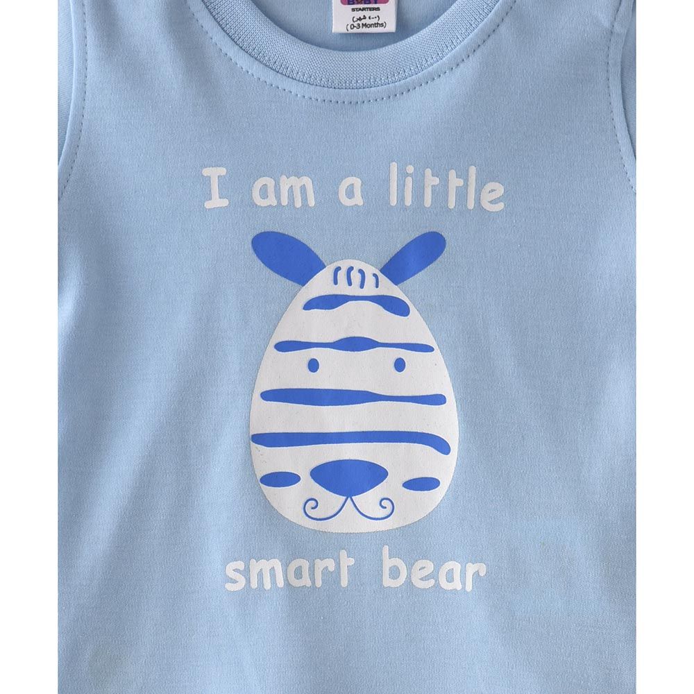 Smart Baby - 2pc-Set - T-Shirt w/ Striped Bermuda Shorts - Blue