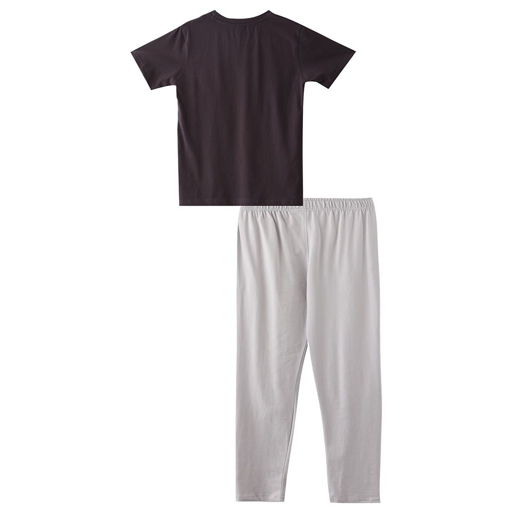 Genius - 2pc-Set - Boy Half Sleeve T-shirt With Pants - Black/Grey