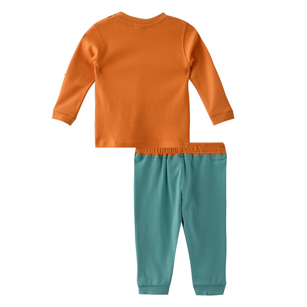 Smart Baby - 2pc-Set - Baby Boy T-Shirt w/ Pants - Orange