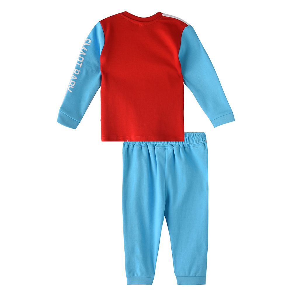 Smart Baby - 2pc-Set - Full Sleeve T-Shirt w/ Pants - Blue