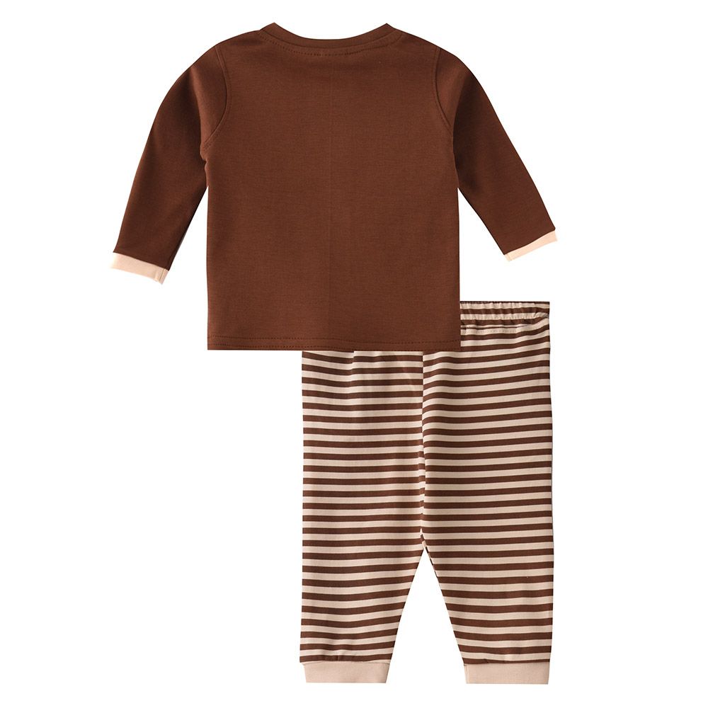 Smart Baby - 2pc-Set - Half Sleeve T-Shirt w/ Pants - Brown