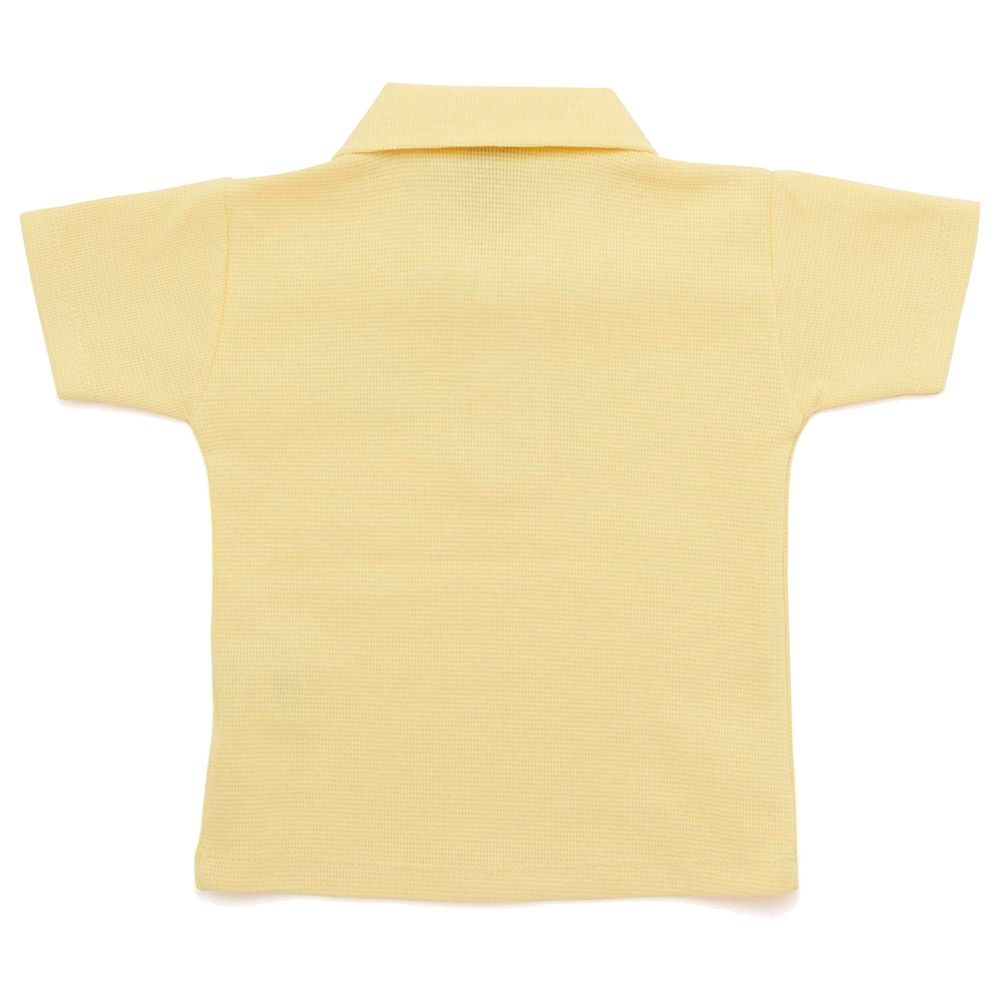 Little Kangaroos - Baby Boy Half Sleeve Cool Dino Polo T-Shirt - Yellow