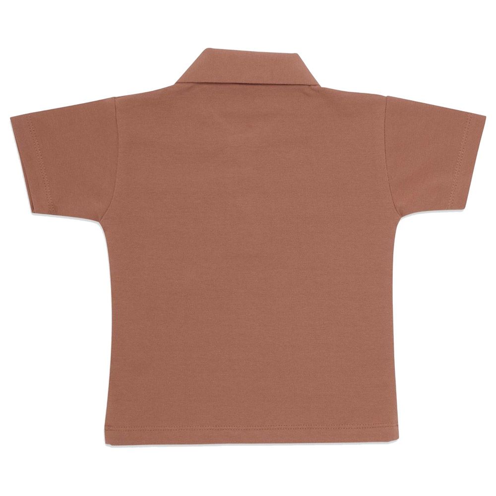 Little Kangaroos - Baby Boy Half Sleeve Polo T-Shirt - Brown