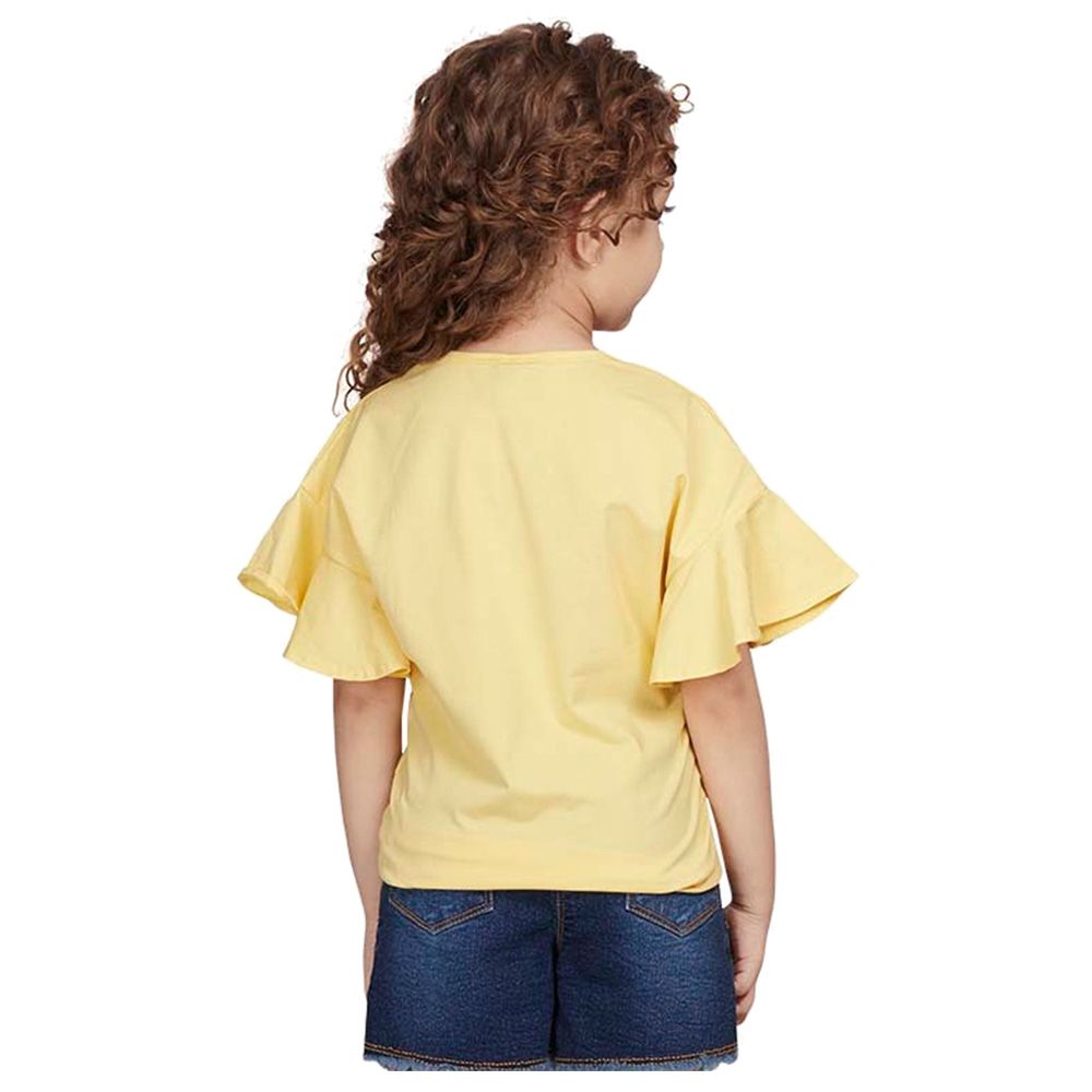 Little Kangaroos - Girl Drop Shoulder Frill Sleeve Top - Mango