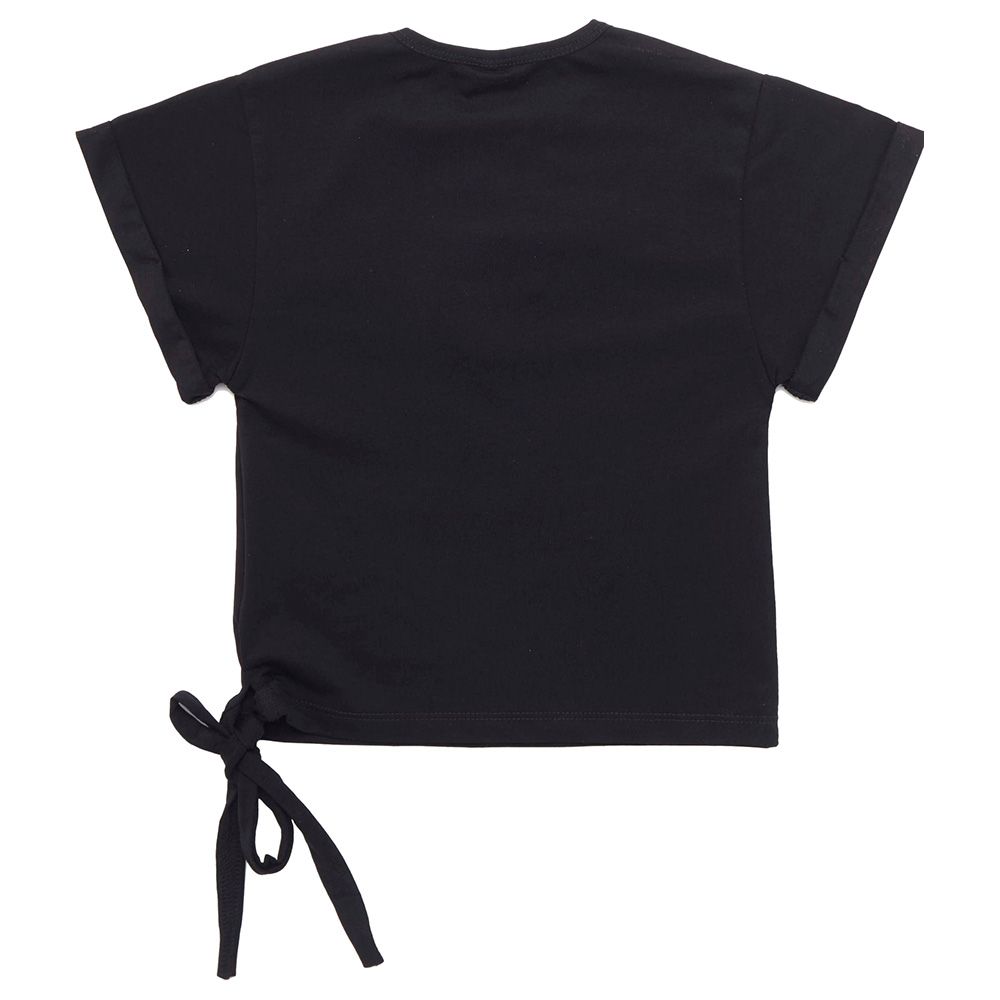 Little Kangaroos - Girl Half Sleeve Hello Sunshine T-Shirt - Black