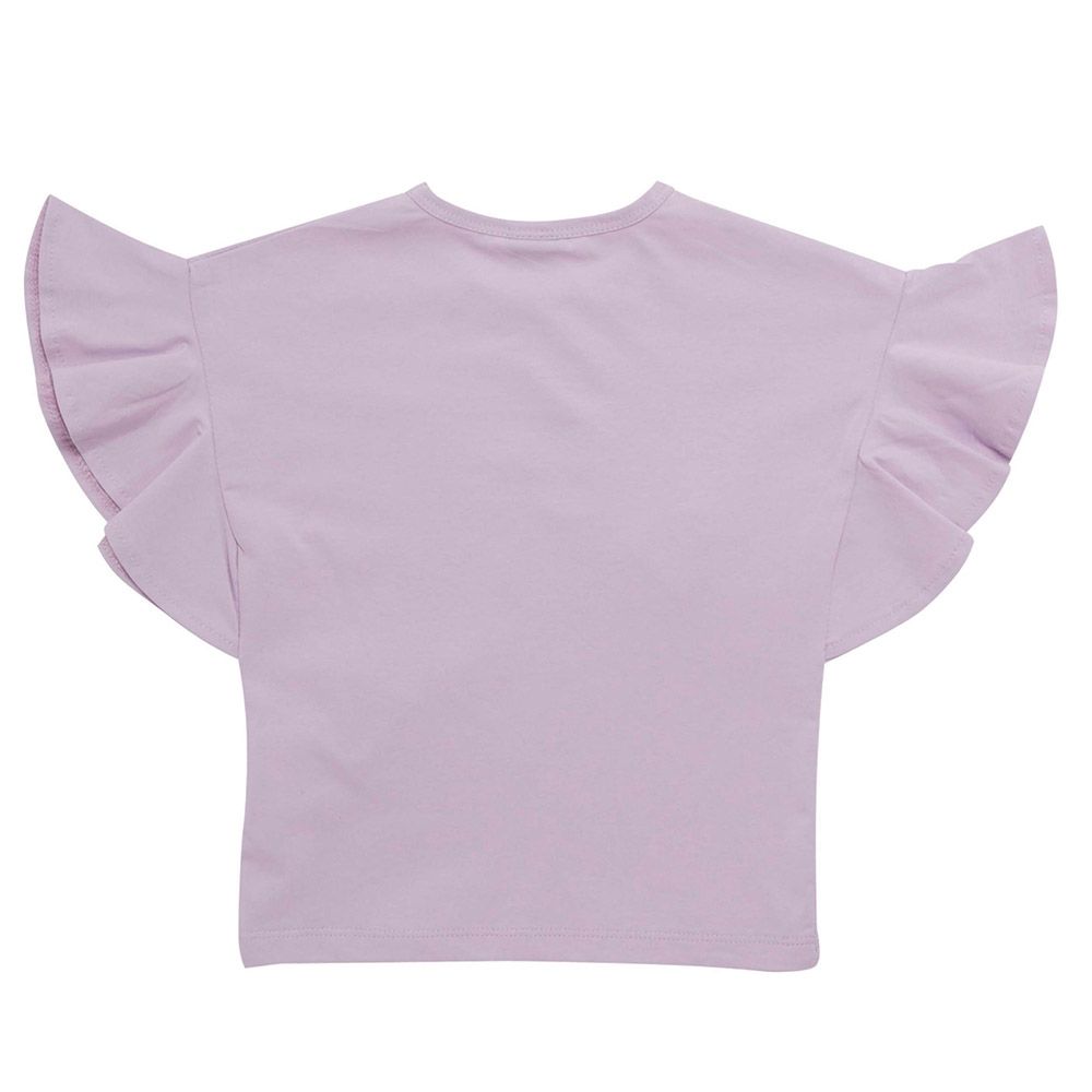 Little Kangaroos - Girl Round Neck Seahorse Printed T-Shirt - Purple