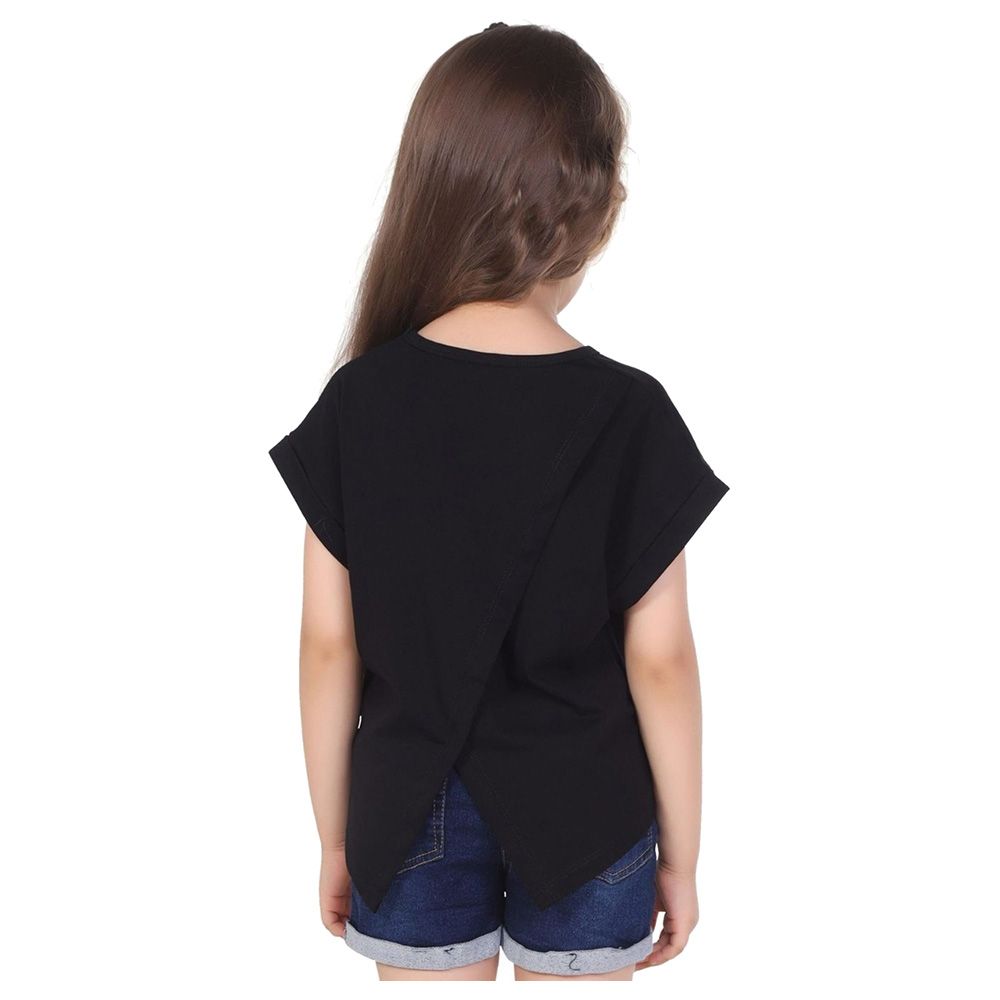 Little Kangaroos - Girl Round Neck T-Shirt - Black