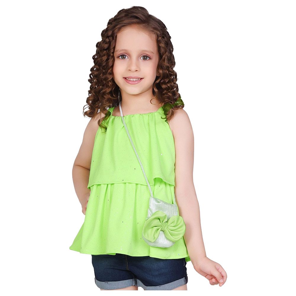 Little Kangaroos - 2pc-Set - Girl Sleeveless Top w/ Bag - Mint