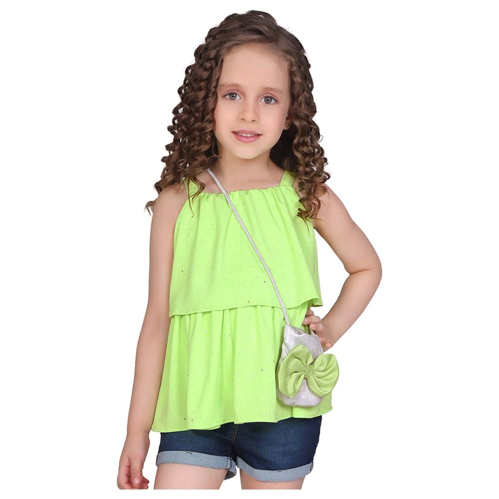 Little Kangaroos - 2pc-Set - Girl Sleeveless Top w/ Bag - Mint