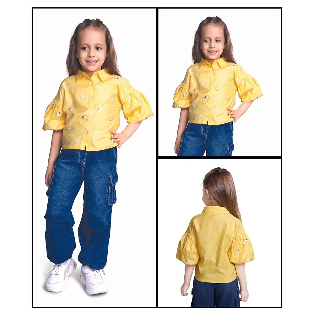 Little Kangaroos - Girl Collar Neck Printed Blouse - Mango