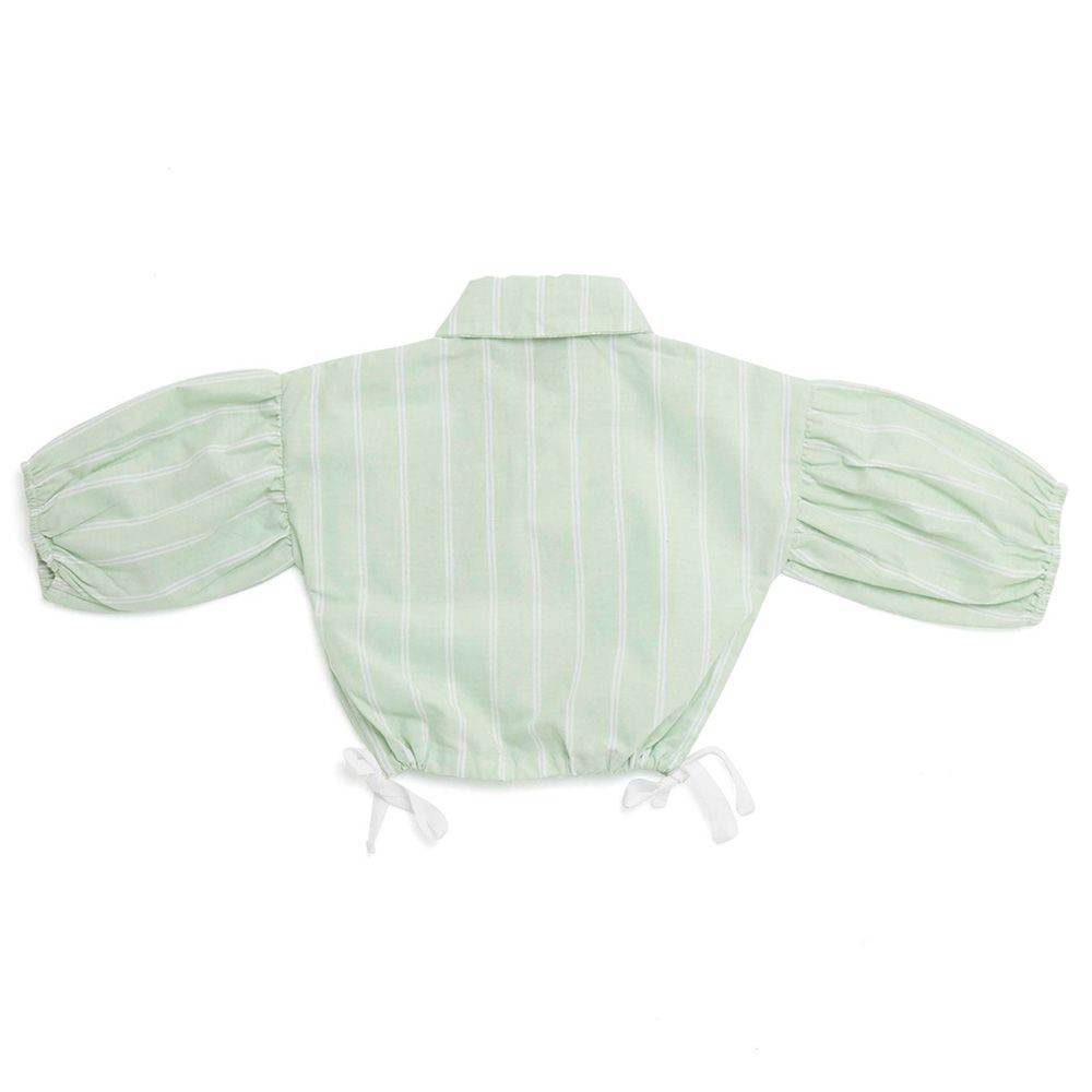 Little Kangaroos - Girl Striped Crop Blouse - Mint