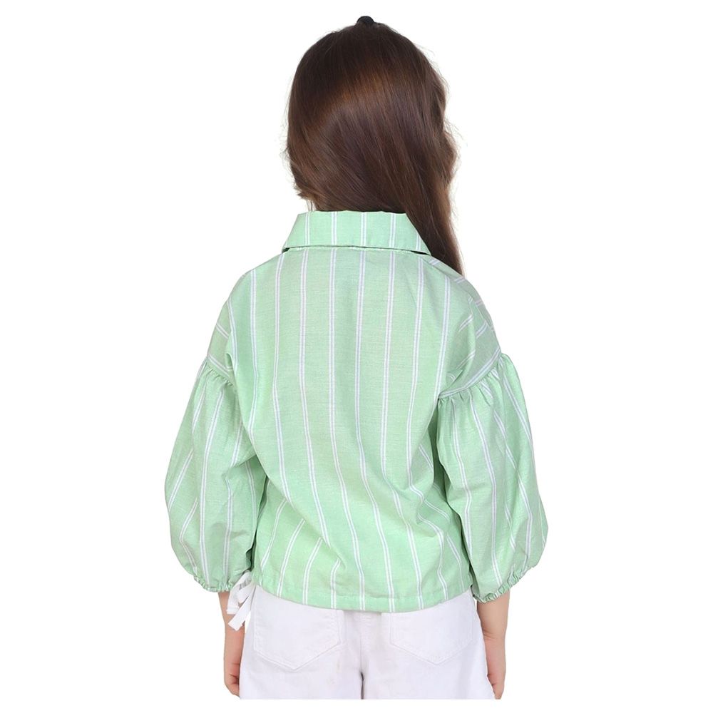 Little Kangaroos - Girl Striped Crop Blouse - Mint