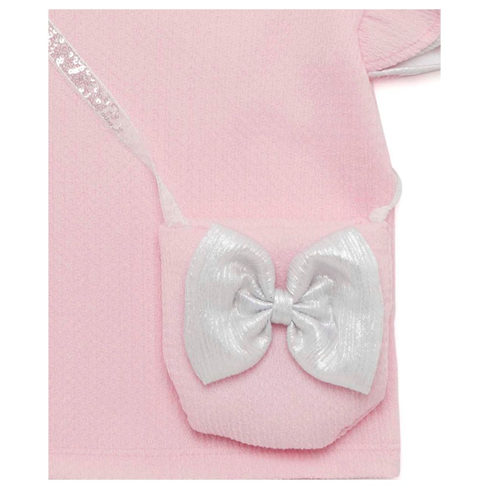 Little Kangaroos - 2pc-Set - Girl Flare Sleeve Fashion Top w/ Bag - Pink