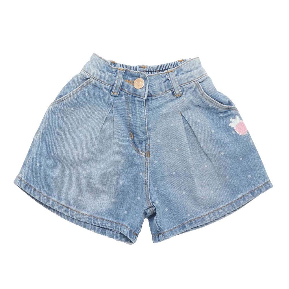 Little Kangaroos - Girl Semi Elastic Denim Shorts - Light Blue Wash