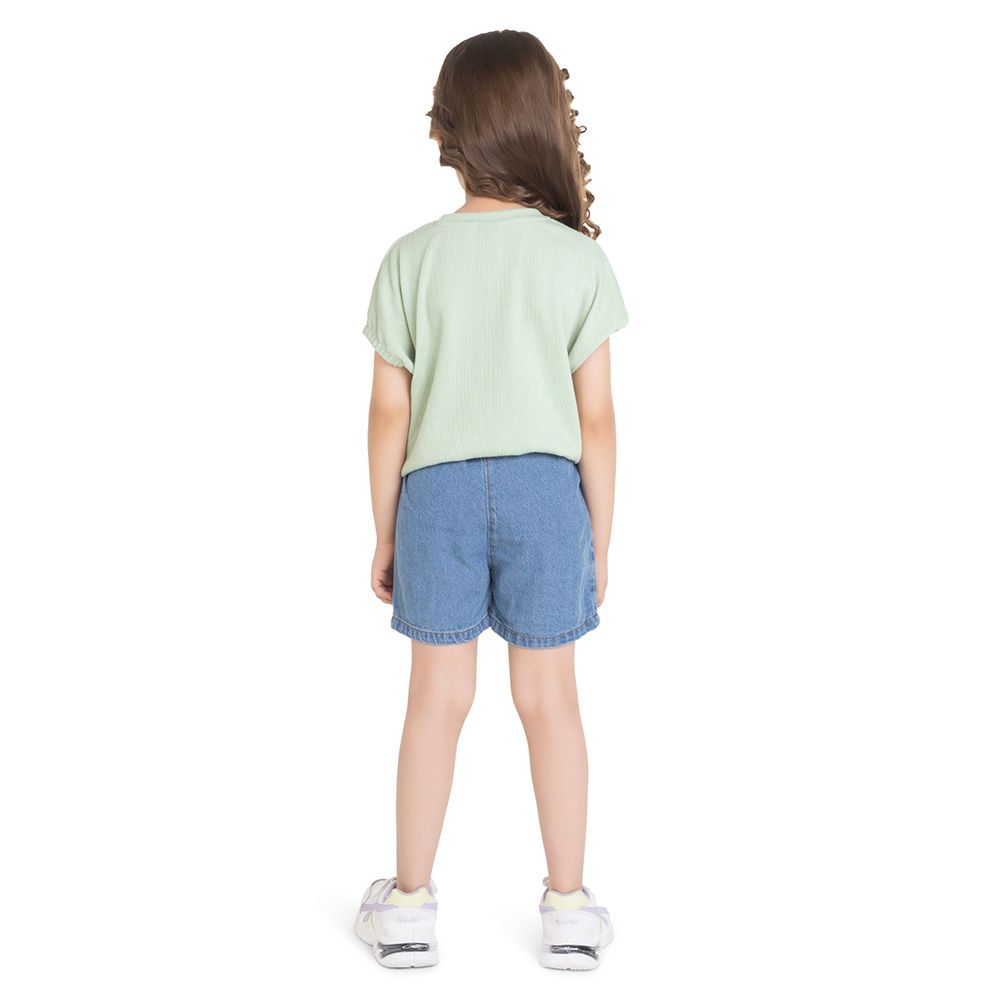 Little Kangaroos - Girl Semi Elastic Denim Skort - Light Blue