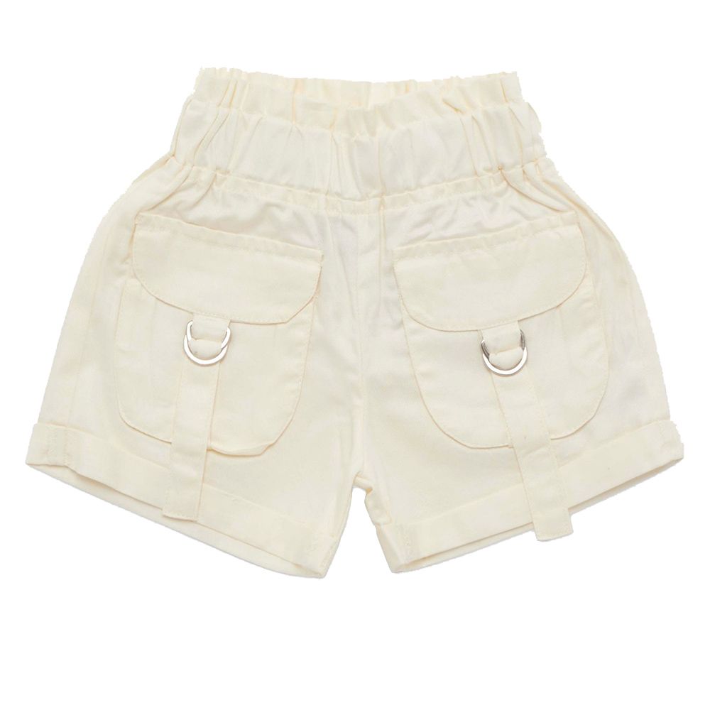 Little Kangaroos - Girl Full Elastic Shorts - Off White