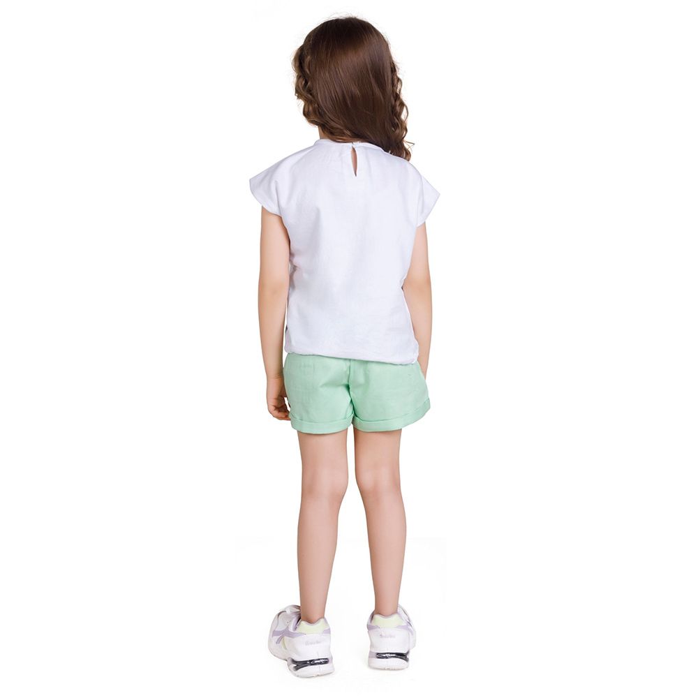 Little Kangaroos - Girl Full Elastic Shorts - Mint