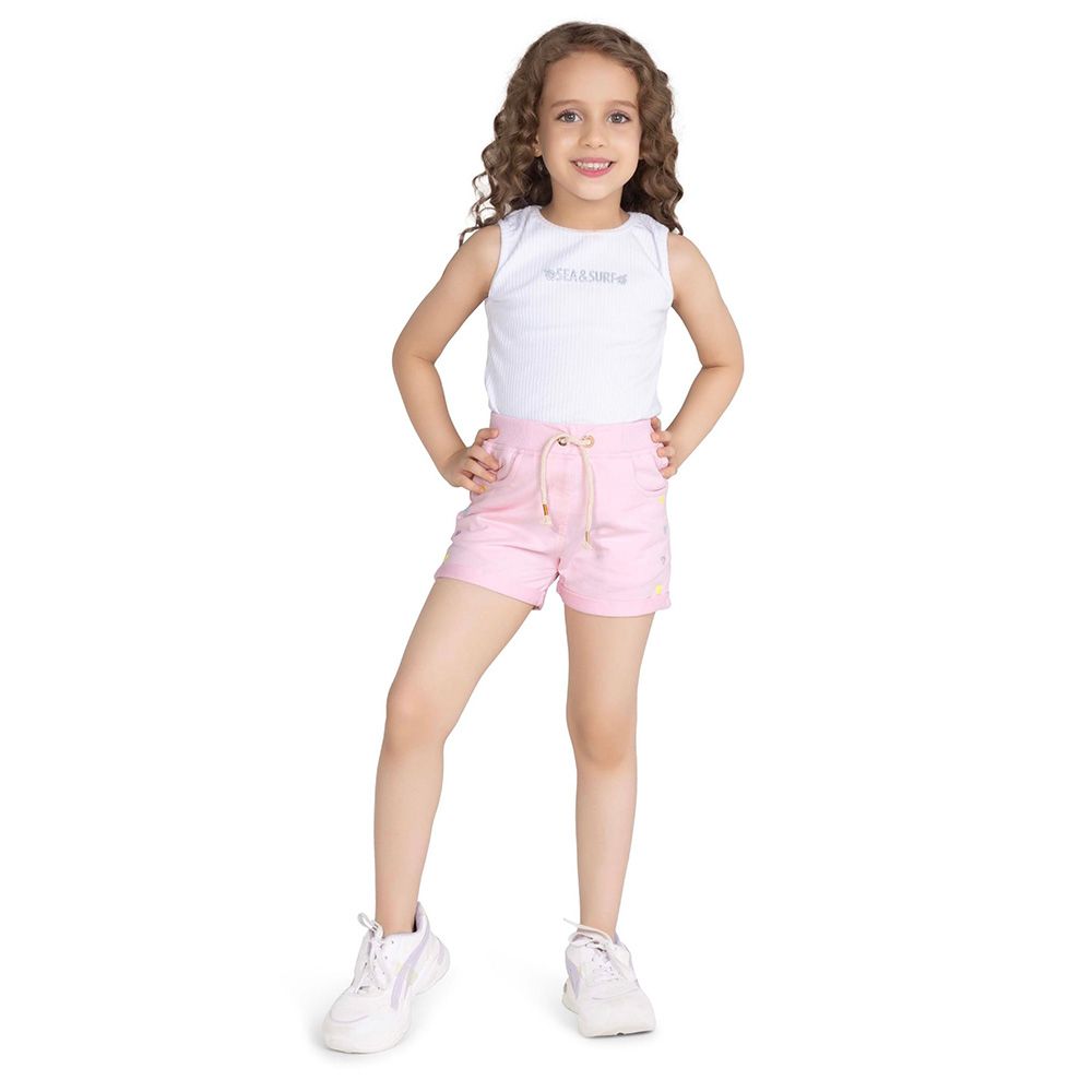 Little Kangaroos - Girl Full Elastic Shorts - Ballet Pink