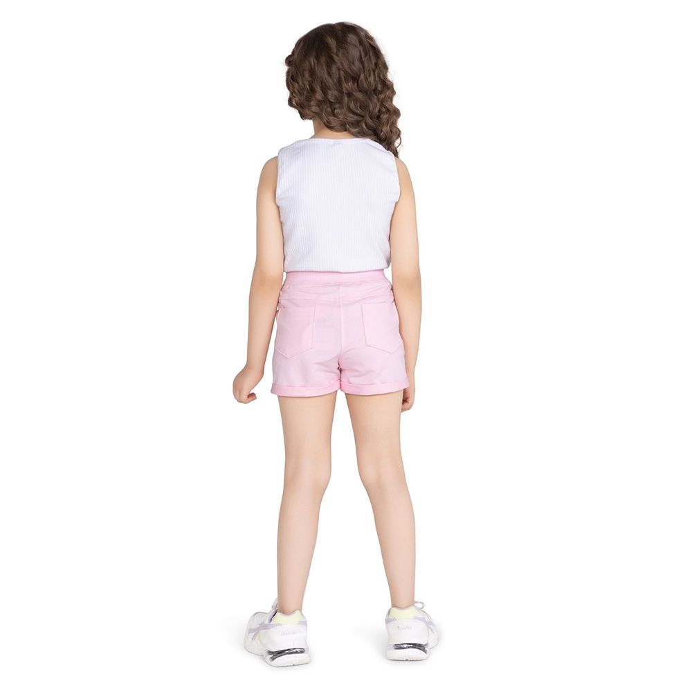 Little Kangaroos - Girl Full Elastic Shorts - Ballet Pink