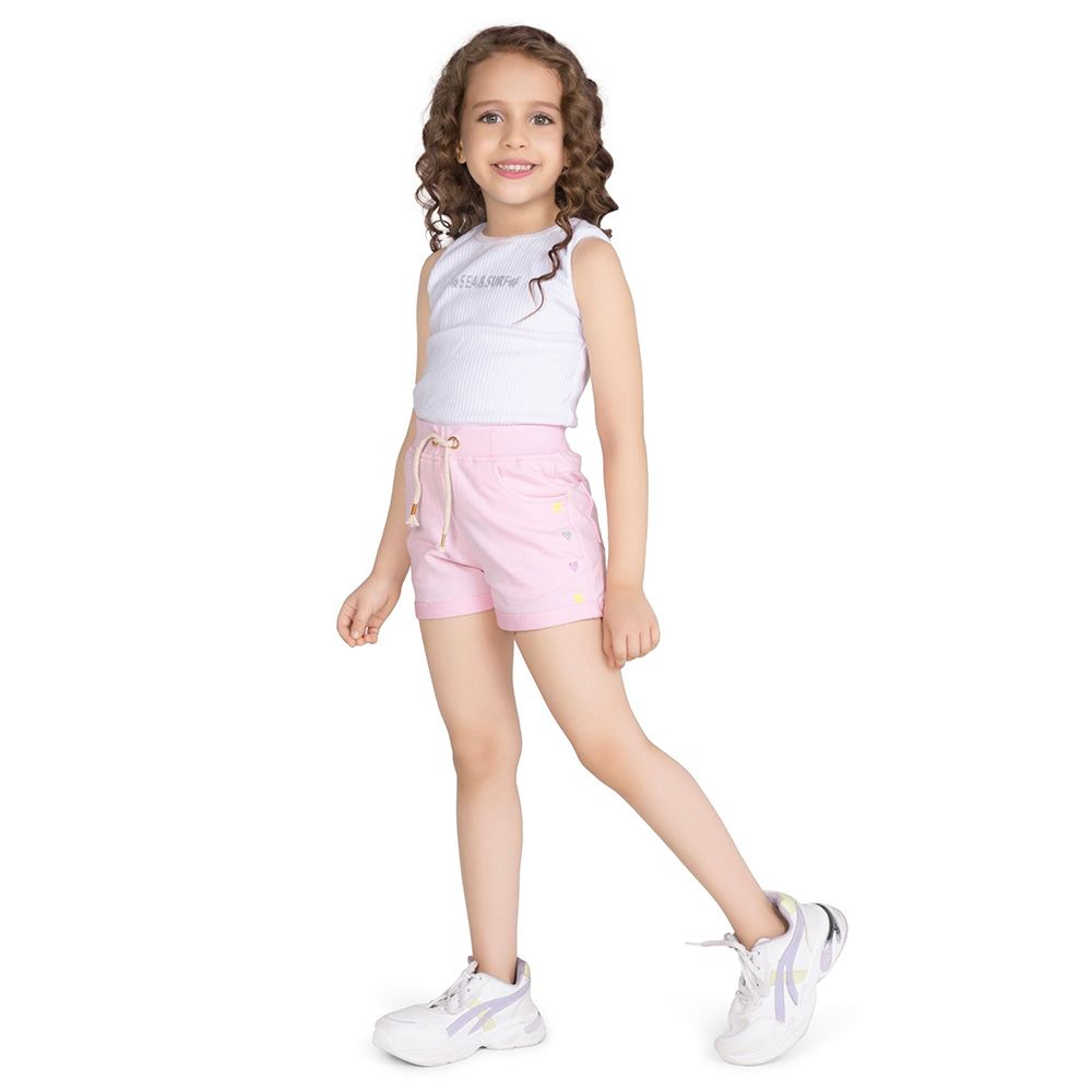 Little Kangaroos - Girl Full Elastic Shorts - Ballet Pink