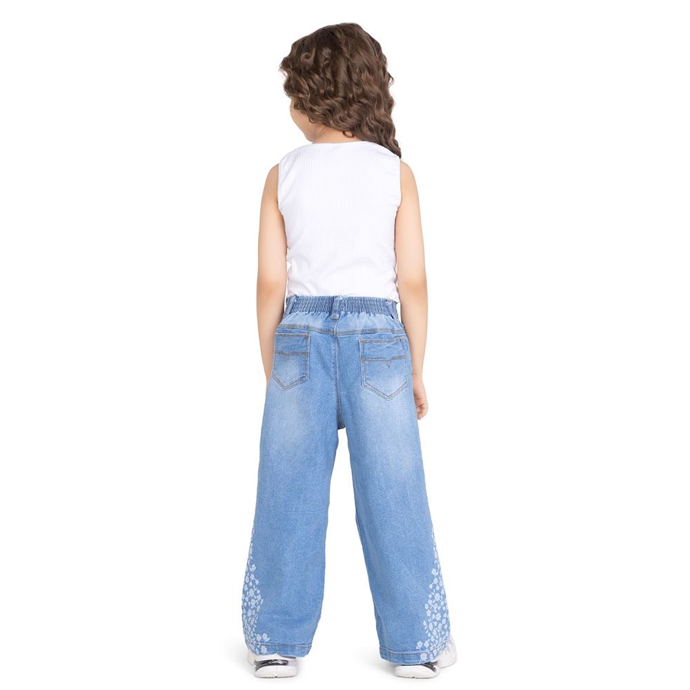 Little Kangaroos - Girl Semi Elastic Denim Jeans - Light Blue