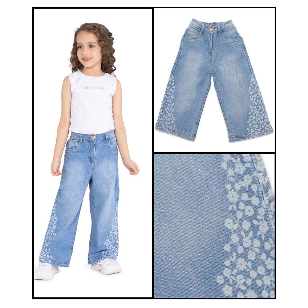 Little Kangaroos - Girl Semi Elastic Denim Jeans - Light Blue