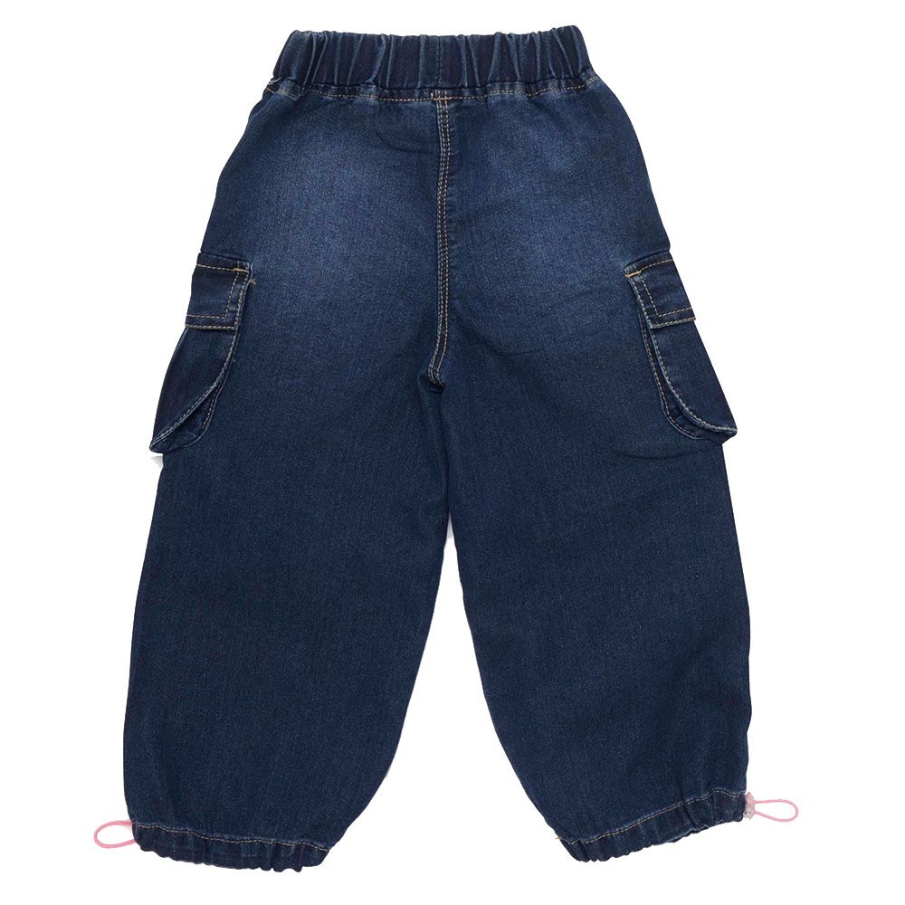 Little Kangaroos - Girls Elasticated Denim Joggers - Dark Blue