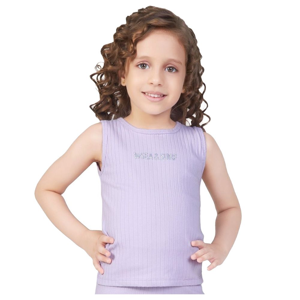 Little Kangaroos - Girl Round Neck Sleeveless T-Shirt - Orchid