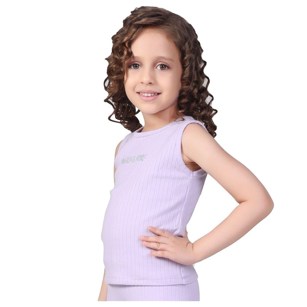 Little Kangaroos - Girl Round Neck Sleeveless T-Shirt - Orchid