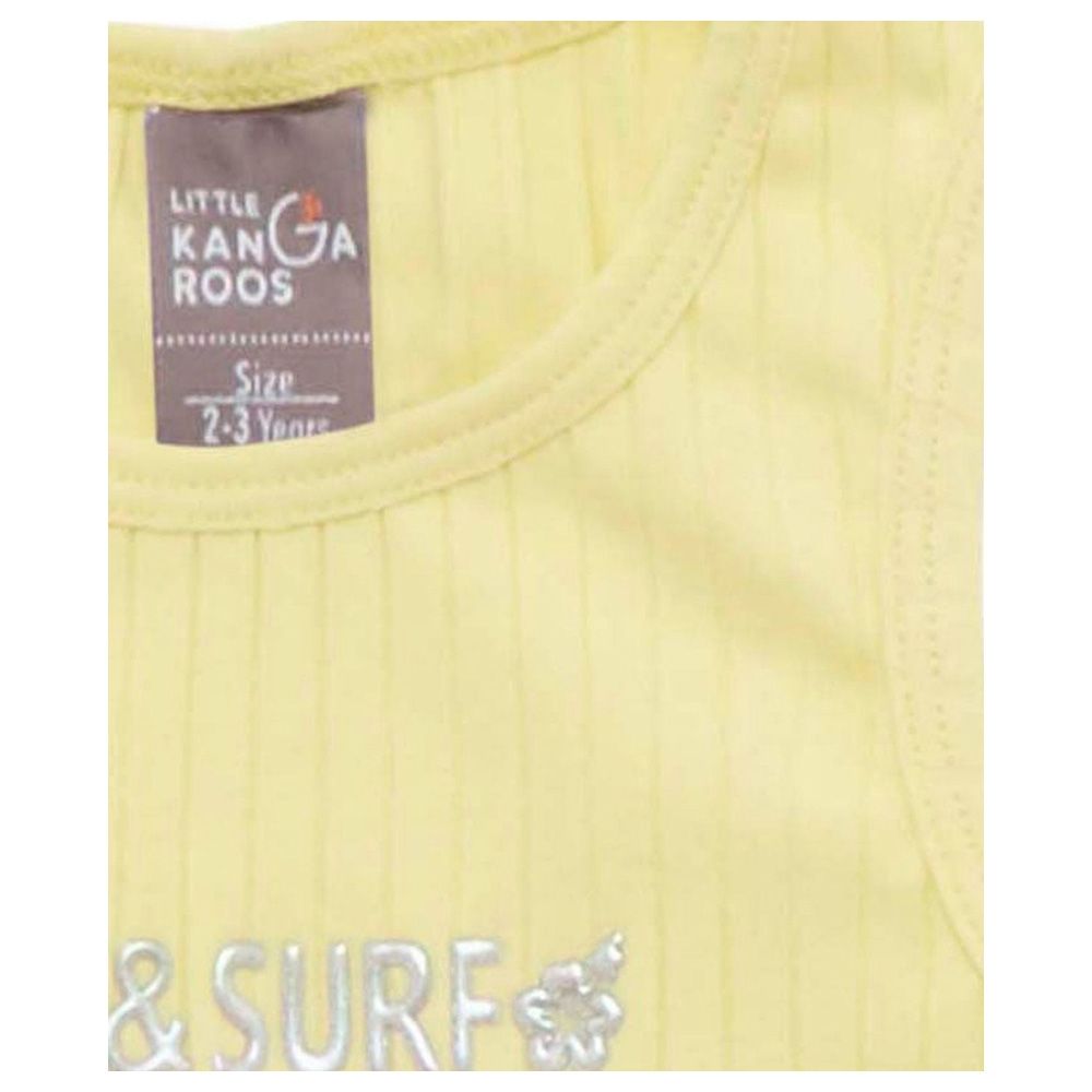 Little Kangaroos - Girl Round Neck Sleeveless T-Shirt - Lemon