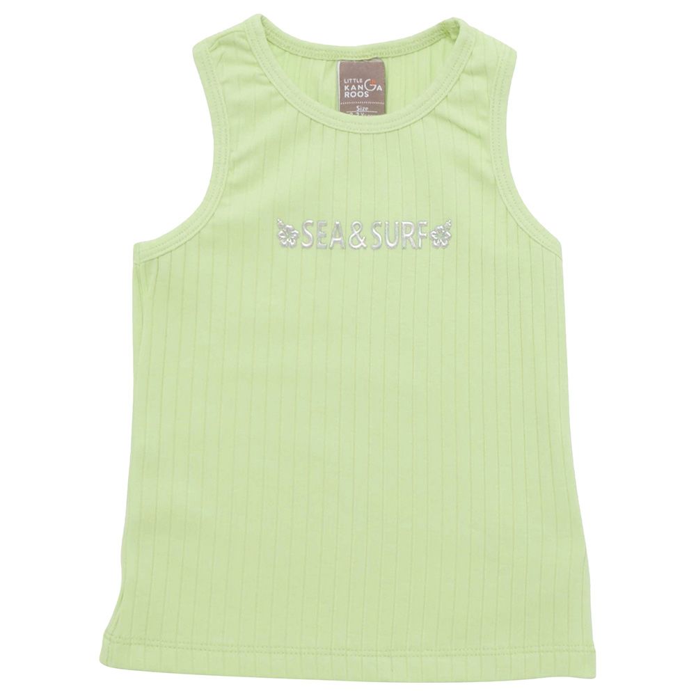 Little Kangaroos - Girl Round Neck Sleeveless T-Shirt - Lime Green