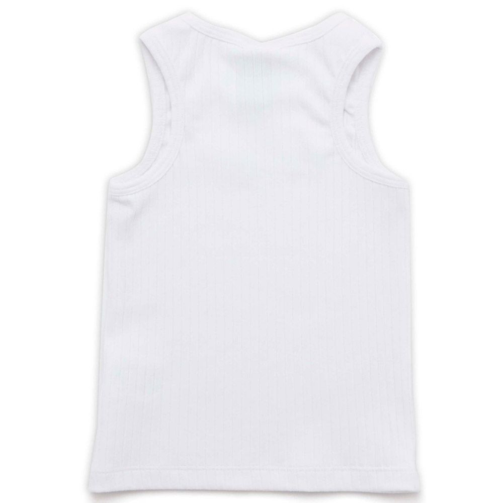 Little Kangaroos - Girl Round Neck Sleeveless T-Shirt - White