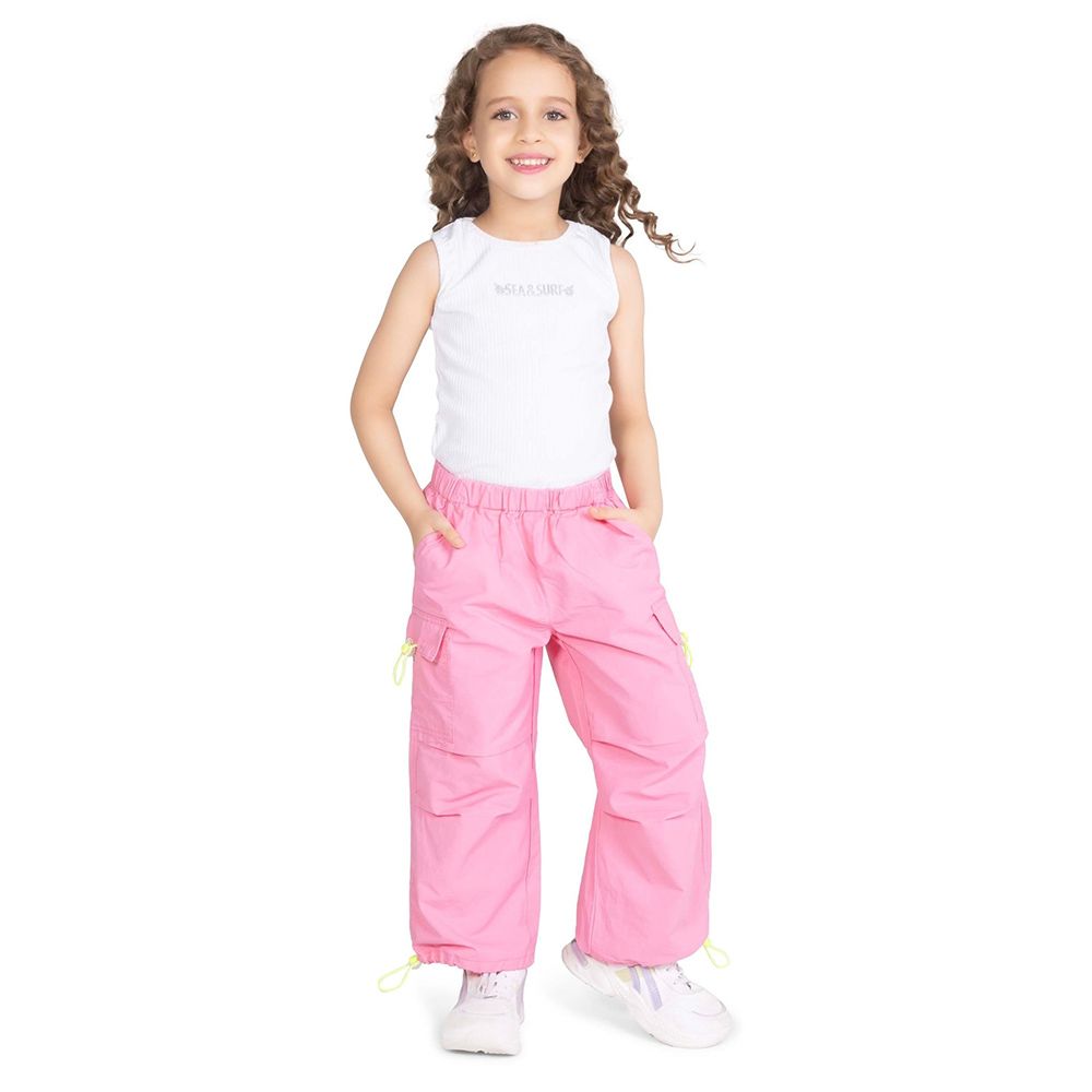 Little Kangaroos - Girl Full Elastic Parachute Pants - Ballet Pink