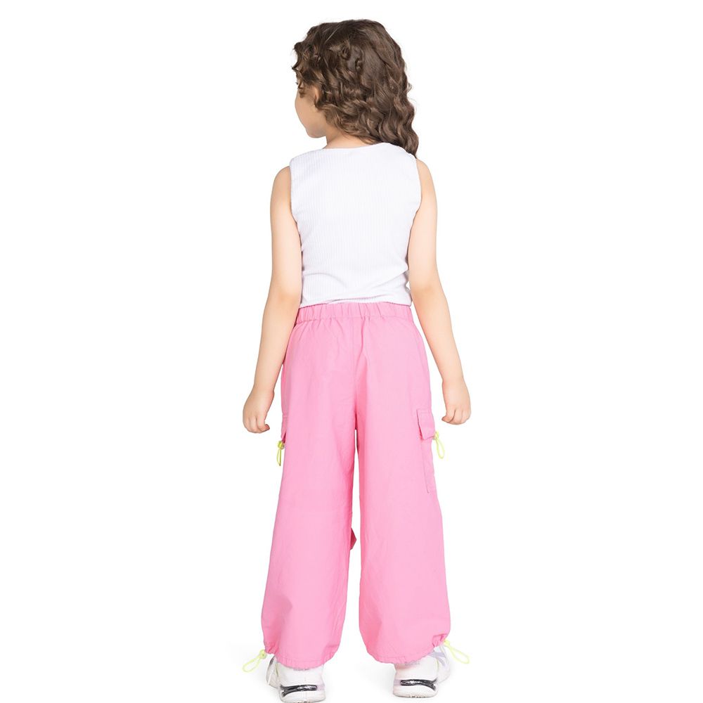 Little Kangaroos - Girl Full Elastic Parachute Pants - Ballet Pink