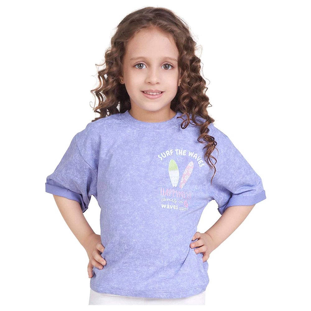 Little Kangaroos - Girl Round Neck Top - Purple