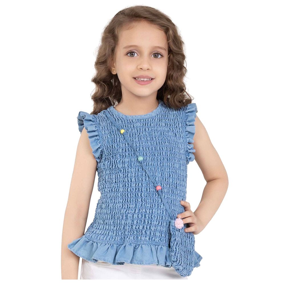 Little Kangaroos - 2pc-Set - Girl Sleeveless Top w/ Sling - Light Blue