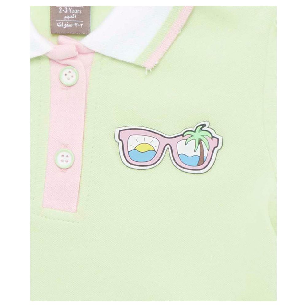 Little Kangaroos - Girl Collar Neck Short Sleeve Polo T-Shirt - Pista