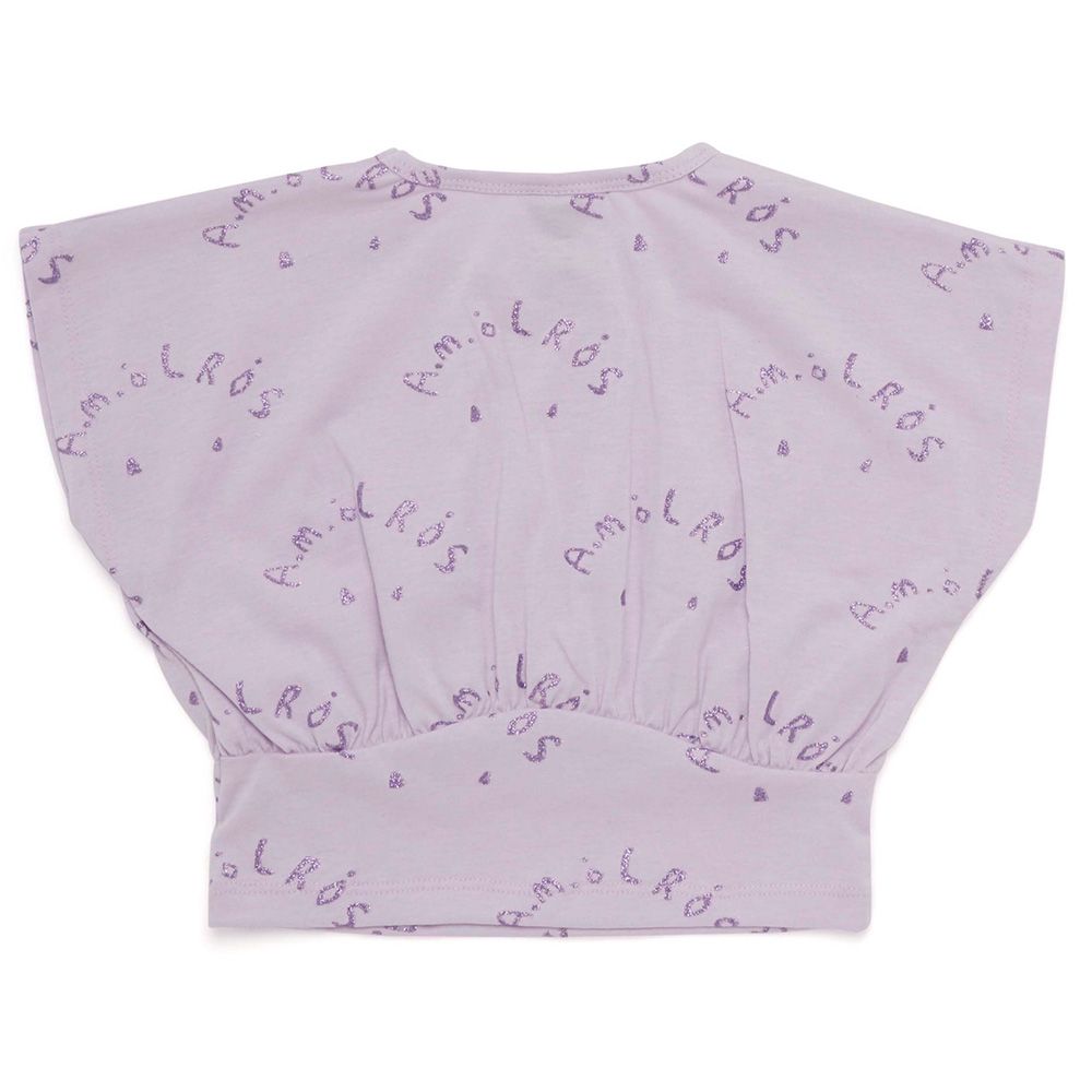 Little Kangaroos - Girls Round Neck Short Sleeve Top - Purple