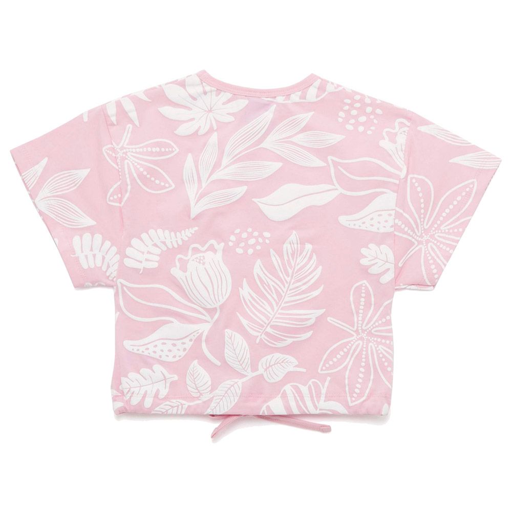 Little Kangaroos - Girl Round Neck Half Sleeve Top - Ballet Pink